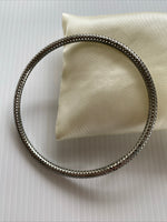 Solid Round textured Bangle Bracelet Dull Silver Tone