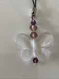 Mobile Phone Dangle Charm Clear Butterfly Glass Crystal Charm Keys zipper - Colour options