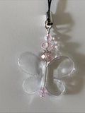 Mobile Phone Dangle Charm Clear Butterfly Glass Crystal Charm Keys zipper - Colour options