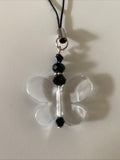 Mobile Phone Dangle Charm Clear Butterfly Glass Crystal Charm Keys zipper - Colour options