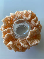 Hair Scrunchie Crochet Handmade Elastised Full Ruffled Peach Pastal Soft summer