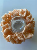 Hair Scrunchie Crochet Handmade Elastised Full Ruffled Peach Pastal Soft summer