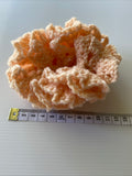 Hair Scrunchie Crochet Handmade Elastised Full Ruffled Peach Pastal Soft summer