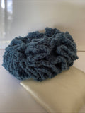 Hair Scrunchie Crochet Handmade Elastised Full Ruffled Denim Blue