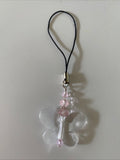 Mobile Phone Dangle Charm Clear Butterfly Glass Crystal Charm Keys zipper - Colour options