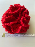 Hair Scrunchie Crochet Handmade Elastized Full Ruffled Bright Red