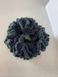 Hair Scrunchie Crochet Handmade Elastised Full Ruffled Bottle Green Christmas