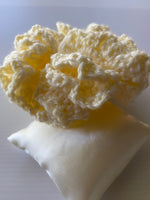 Hair Scrunchie Crochet Handmade Elastised Full Ruffled Pale Lemon Soft summer