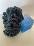 Hair Scrunchie Crochet Handmade Elastised Full Ruffled Bottle Green Christmas