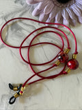 Silk Cord Red Eyeglass Spectacle Sunglass Chain Cord holder Secure Lightweight