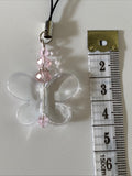 Mobile Phone Dangle Charm Clear Butterfly Glass Crystal Charm Keys zipper - Colour options