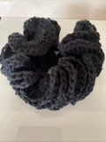 Hair Scrunchie Crochet Handmade Elastised Full Ruffled Black Casual wear work