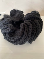 Hair Scrunchie Crochet Handmade Elastised Full Ruffled Black Casual wear work