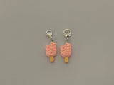 Ice-Cream Strawberry Charm Clip-On, European, KeyRing, Zipper Pull, Handbag