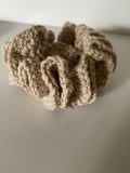 Hair Scrunchie Crochet Handmade Elastised Full Ruffled NATURAL