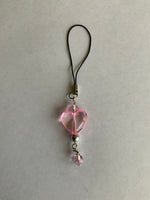 Mobile Phone Dangle Charm Pink Heart Pink Dangle Mobile Phone Bag Zipper Wallet