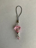 Mobile Phone Dangle Charm Pink Heart Pink Dangle Mobile Phone Bag Zipper Wallet