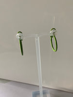 Hoop & Stud Pierced Earrings Set of 2 Apple Green Colour