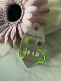 Hoop & Stud Pierced Earrings Set of 2 Apple Green Colour