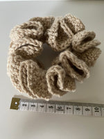 Hair Scrunchie Crochet Handmade Elastised Full Ruffled NATURAL