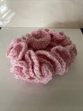 Hair Scrunchie Crochet Handmade Elastised Full Ruffled Musk Pink