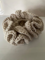 Hair Scrunchie Crochet Handmade Elastised Full Ruffled NATURAL