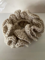 Hair Scrunchie Crochet Handmade Elastised Full Ruffled NATURAL