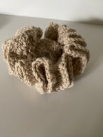 Hair Scrunchie Crochet Handmade Elastised Full Ruffled NATURAL