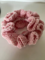 Hair Scrunchie Crochet Handmade Elastised Full Ruffled Musk Pink