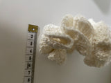 Hair Scrunchie Crochet Handmade Elastised Full Ruffled Off White