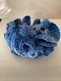 Hair Scrunchie Crochet Handmade Elastised Full Ruffled Blue tones