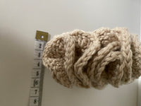 Hair Scrunchie Crochet Handmade Elastised Full Ruffled NATURAL