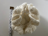 Hair Scrunchie Crochet Handmade Elastised Full Ruffled Off White