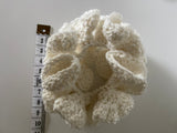 Hair Scrunchie Crochet Handmade Elastised Full Ruffled Off White