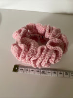 Hair Scrunchie Crochet Handmade Elastised Full Ruffled Musk Pink