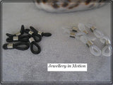 Eyeglass Connectors ~ Replacements Black & Silver or Clear & Silver