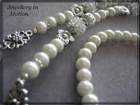 White Glass Pearl Reading, Eyeglass, Sunglasses Beaded Chain