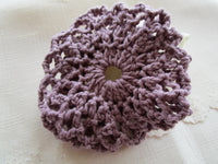 Crochet Hair Bun Net for Dance, Ballet, Horse riding -Handmade-Amethyst Light Purple