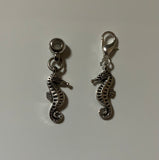 Handbag Dangle, Zipper Pull, Bracelet Charm, Sea Horse Clip-On or Bail