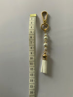 Handbag Dangle, Key Ring Dangle ~Tassel White  Crystals