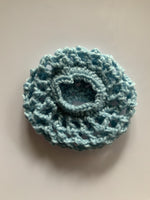 Crochet Hair Bun for Dance, Ballet, Horse Riding - Handmade- Baby Blue