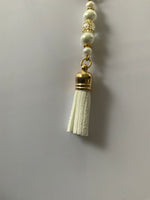 Handbag Dangle, Key Ring Dangle ~Tassel White  Crystals