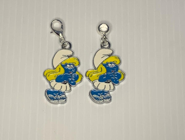 Smurfette Style 2  Charm Clip-On, European, KeyRing, Zipper Pull, Handbag Dangle,Bracelet