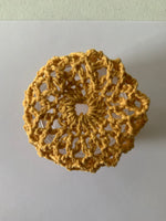 Crochet Hair Bun Net for Dance, Ballet, Horse riding -Handmade-Mustard