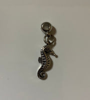 Handbag Dangle, Zipper Pull, Bracelet Charm, Sea Horse Clip-On or Bail