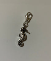 Handbag Dangle, Zipper Pull, Bracelet Charm, Sea Horse Clip-On or Bail