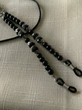 Eyeglass Sunglass Spectacle Chain Silk Cord Eyeglass Holder Black Cord & Crystal