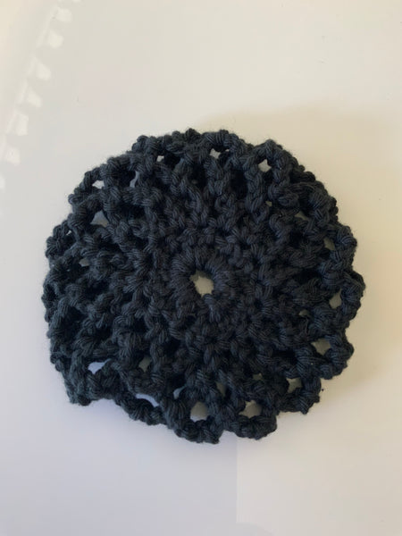 Crochet Hair Bun for Dance, Ballet, Horse Riding - Handmade- BLACK