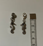 Handbag Dangle, Zipper Pull, Bracelet Charm, Sea Horse Clip-On or Bail