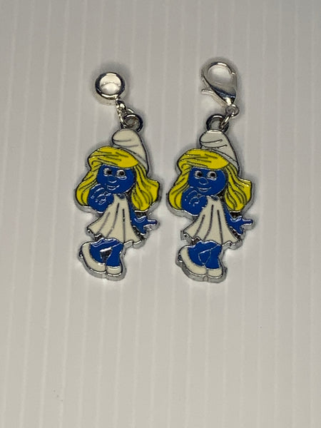 Smurfette Style 1  Charm Clip-On, European, KeyRing, Zipper Pull, Handbag Dangle,Bracelet